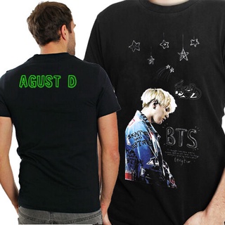 คอลูกเรือเสื้อยืดคอกลมเสื้อยืด พิมพ์ลาย Agust D Bts Bangtan Boys 2 ด้าน สําหรับผู้ชาย และผู้หญิงผ้าฝ้ายแท้