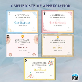 โปสเตอร์ ลาย Best Boyfriend Girlfriend Certificate Mom Dad Anniversary ของขวัญวันเกิด สําหรับตกแต่งผนัง