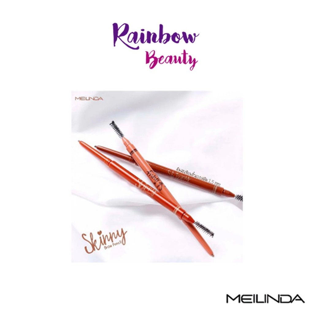 Meilinda skinny brow pencil เมลินดา หัวเรียวเล็ก 1.5มม. สลิม สกินนี่ บราว เพนซิล ดินสอเขียนคิ้ว มี 3 สี