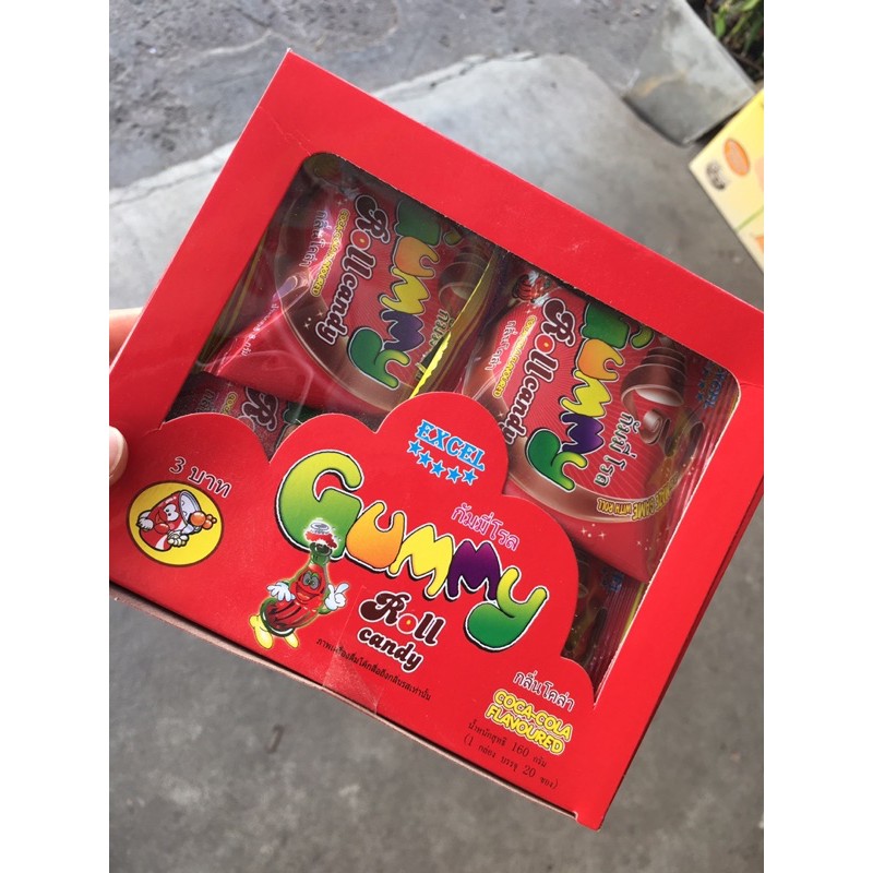 กัมมี่โรล gummy roll candy ขนมเยลลี่เส้นยาว ขนมเด็ก ขนมวัยเด็ก Shopee