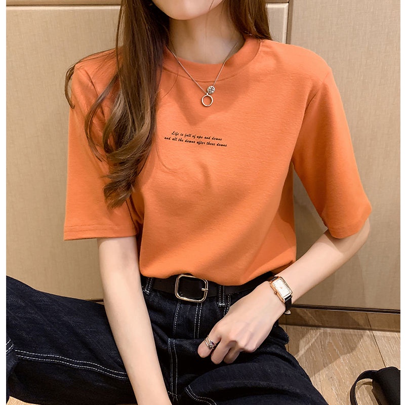 LH.Sunday เสื้อยืดสีแนววินเทจแบบกำลังน่ารัก เสื้อผ้ายืดนิ่มใส่สบายใส่ได้ทุกฤดู