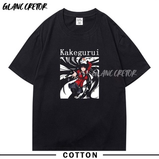 คอลูกเรือเสื้อยืด พิมพ์ลายอนิเมะ Kakegurui สไตล์ฮาราจูกุ สําหรับผู้ชายS-5XL