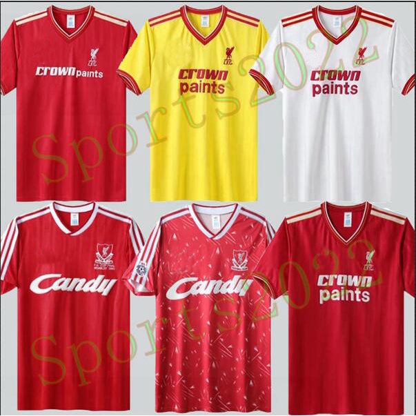 เสื้อกีฬาแขนสั้น ลายทีมชาติฟุตบอล Liverpool 1985-1986 85-87 87-88 88-89 1990 ชุดเหย้า สไตล์เรโทร ไซซ์ S-XXL