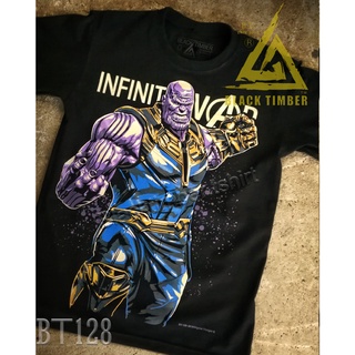 เสื้อยืดผ้าฝ้ายพรีเมี่ยม BT 128 Thanos Infinity War เสื้อยืด สีดำ BT Black Timber T-Shirt ผ้าคอตตอน สกรีนลายแน่น S M L X