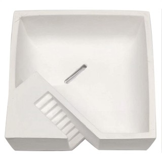 กระถางปูนสี่เหลี่ยมบันไดกลาง บ้านปูนปั้น BPP-26 สีขาว CEMENT ARCHITECTURAL CUBE PLANTER BPP-26 WHITE