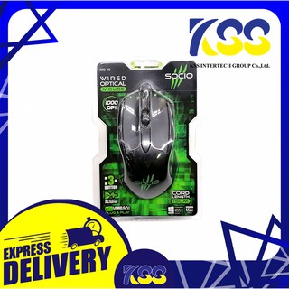 เมาส์คอมพิวเตอร์ เมาส์ Socio MO-99 Usb Optical Mouse 1000 DPI รับประกันสินค้า 6 เดือน