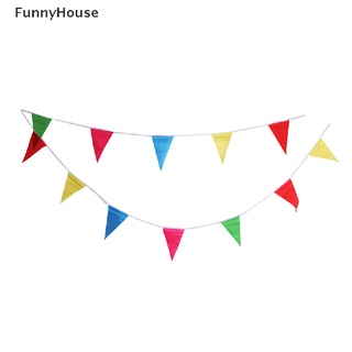 [FunnyHouse] ธงแบนเนอร์ ทรงสามเหลี่ยม 8 เมตร หลากสี สําหรับตกแต่งปาร์ตี้ วันหยุด
 ใหม่