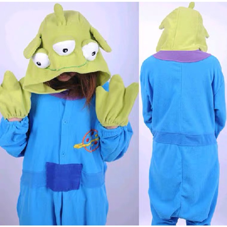 ALIEN LITTLE GREEN MEN TOY STORY ONESIE COSTUME SOFT SLEEPWEAR PAJAMAS