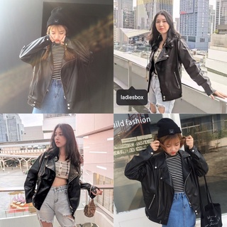 พร้อมส่ง | Jacket หนัง pu วันสบายๆ ตัวนี้ตัวเดียวจบค่ะ