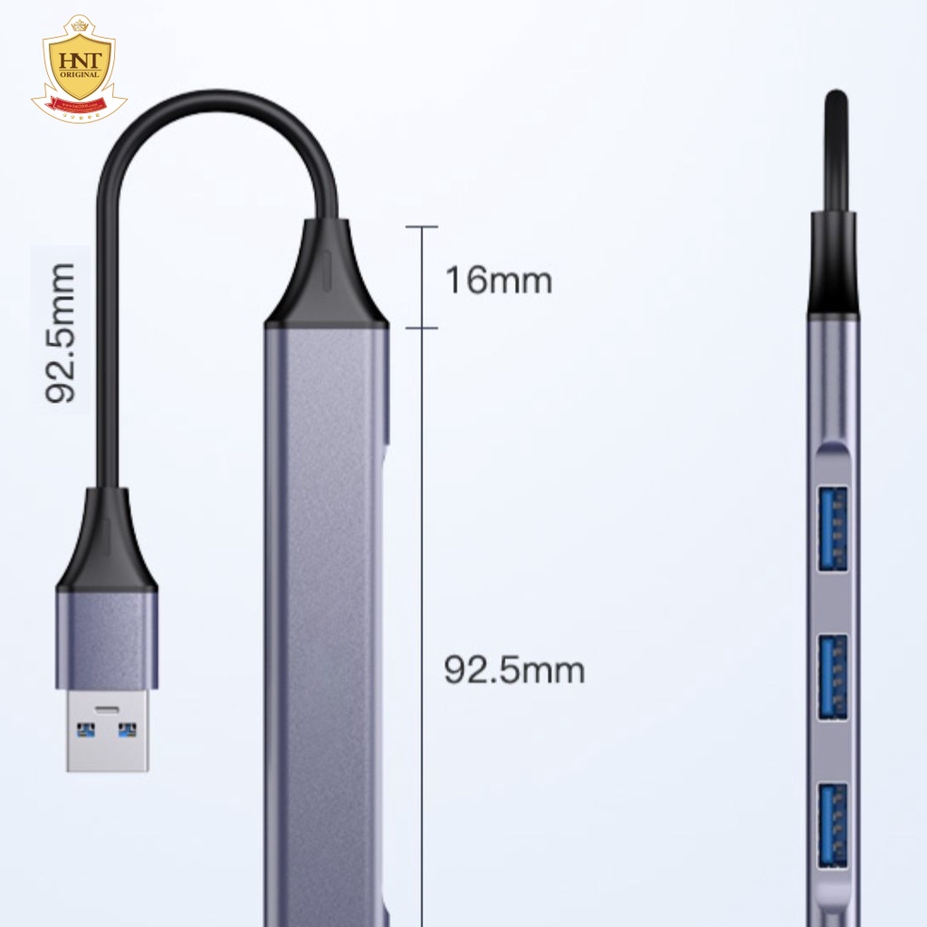 4 in 1 ฮับ USB Hub พอร์ต Type-C และ USB 3.0 แบบเลือก มี 4 ช่อง สําหรับโอนถ่ายข้อมูลแล็ปท็อป NoteBook, PC HNT 5701/9701
