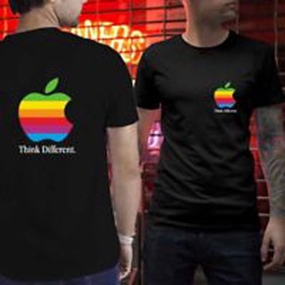 เสื้อยืด พิมพ์ลายโลโก้ Apple Think Different 2 ด้าน สําหรับผู้ชาย และผู้หญิง