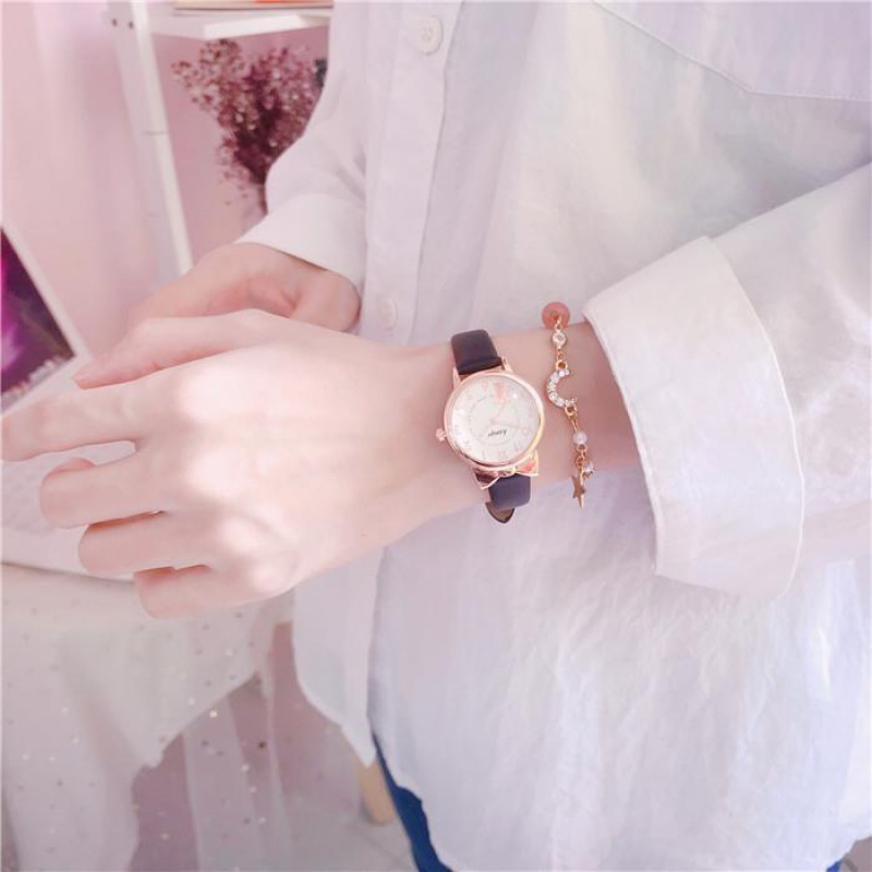 นาฬิกาข้อมือควอตซ์ เรืองแสง กันน้ํา กันตก ลายการ์ตูนน่ารัก สไตล์เกาหลี สําหรับเด็กผู้หญิง และนักเรียนประถม