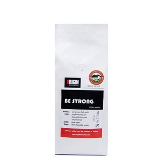 ส่งฟรี!! การันตีคั่วใหม่!! ORIGINBEAN COFFEE - BE STRONG 250g เมล็ดกาแฟคั่วบด (Dark Roast / คั่วเข้ม)