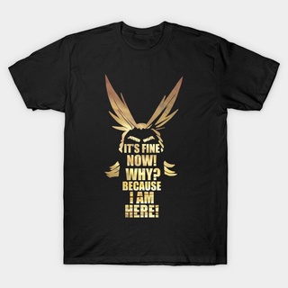 เสื้อยืดคอกลมcrew neckMen t-shirt All Might   Boku no Hero Academia tshirt t shirtS-4XL