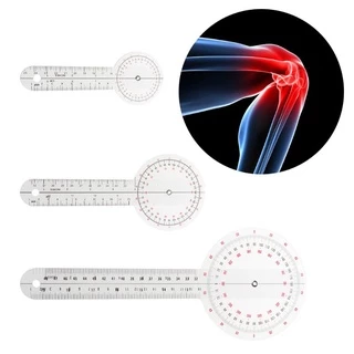 ESP 3Pcs/Set Physio Goniometer Angle Protractor Inch Ruler Joint Bend Measure Clear