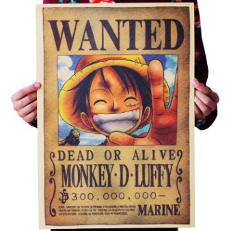 โปสเตอร์กระดาษคราฟท์ ลายอนิเมะ One Piece สำหรับตกแต่งบ้าน