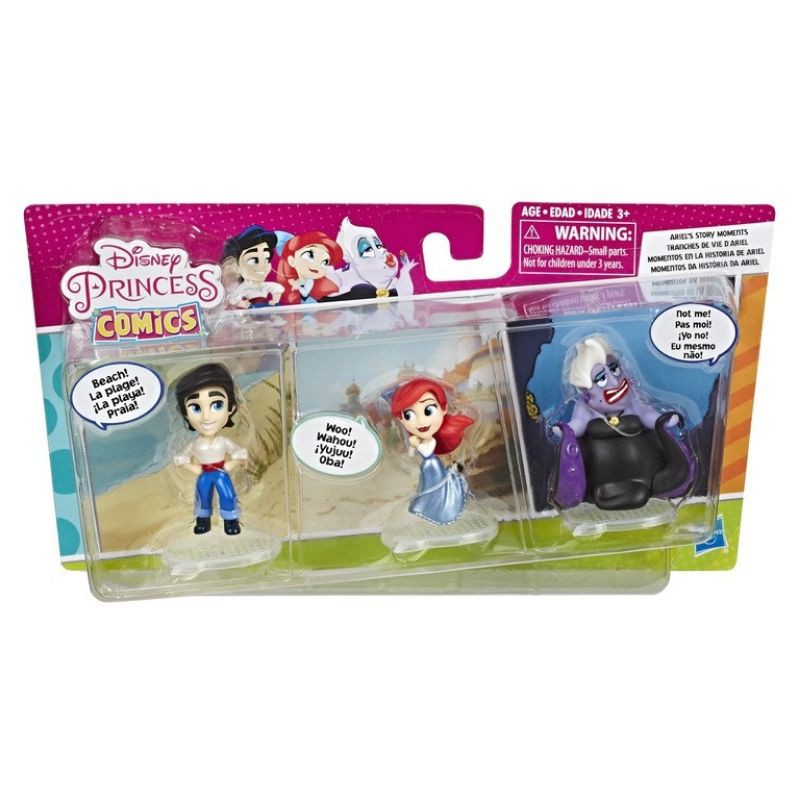 Disney Princess Comics Dolls, Ariel's Story Moments Beach Day with Prince Eric and Ursula