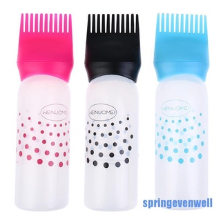 (springevenwell) ขวดเปล่า ขนาด 120 มล. พร้อมแปรง สําหรับย้อมสีผม แชมพู