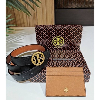 Dont Miss! Best Gift Ideas! ซื้อ1ได้ถึง2! TORY BURCH REVERSIBLE LOGO BELT &amp; CARD HOLDER POCKET VALUE PACK