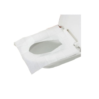 กระดาษรองนั่ง วางบนฝารองนั่งชักโครกในห้องน้ำ แผ่นรองนั่งชักโครก แบบพกพา 1แพ็ค 10ชิ้น Disposable Toilet Seat วางบนฝารองน