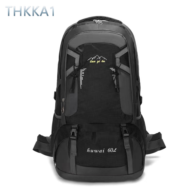 THKK--60L กระเป๋าใส่อุปกรณ์ปีนเขากลางแจ้งความจุขนาดใหญ่ เหมาะสำหรับการเดินทางทุกประเภท กันน้ำและทนต่อการสึกหรอ มี 6 สีให