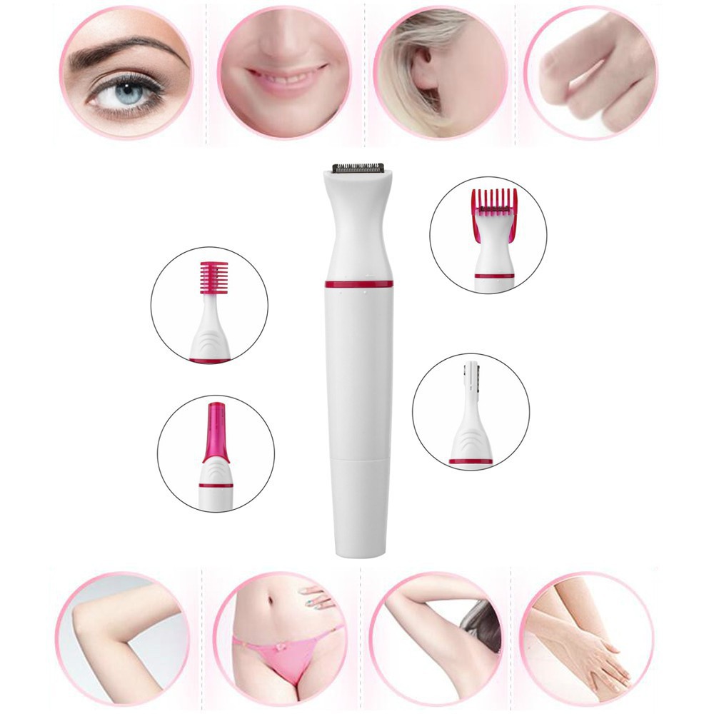 Multifunction Electric Epilator 5 in 1 Women Face Underarm Bikini Hair