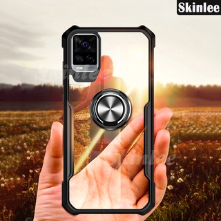 For VIVO V20 Pro Armor Ring Phone Case Cover for VIVO V20 Y72 5G Magnetic Car Holder Shockproof Protection Transparent Back