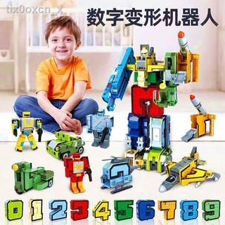 ✈Digital Transformers Toy Team Set ติดตั้งรถยนต์ Robot Tank Puzzle ของเล่นเด็กสำหรับเด็ก