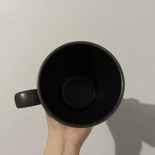 แก้วMUGสำหรับกาแฟและชา (สีน้ำตาลเข้ม ข้างในดำ)