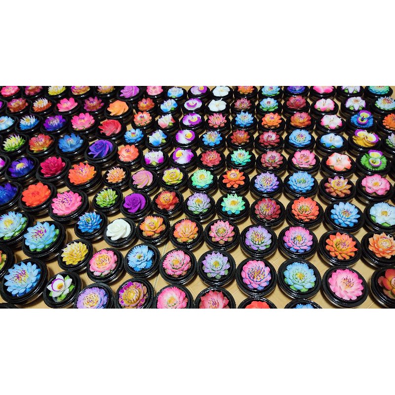 ราคาส่ง 50ชิ้น 100ชิ้น สบู่แกะสลักในตลับไม้ สบู่ดอกไม้ ของชำร่วย