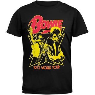 ผ้าฝ้ายแท้ คอลูกเรือเสื้อยืด แบบนิ่ม ลาย Coas David Bowie - 1972 World Tour สําหรับผู้ใหญ่S,4XL