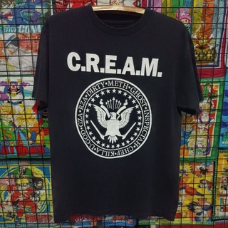 เสื้อยืดมือสอง Usa วงร็อคเก่า C.R.E.A.M. ป้ำคอลิขสิทธิ์ Wutang Size M.อก20/ยาว28