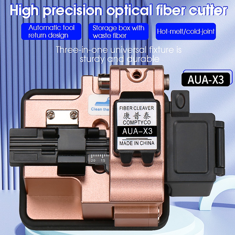 High precision optical fiber cutter AUA-X3 เครื่องมือตัดไฟเบอร์ออฟติคัลไฟเบอร์ออปติก fiber cleaver with 24 Surface Blade
