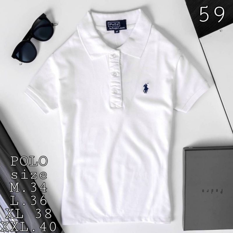 เสื้อโปโล POLO Ralph Lauren Polo-Shirt Women โลโก้ปัก แท้ ส่งฟรี