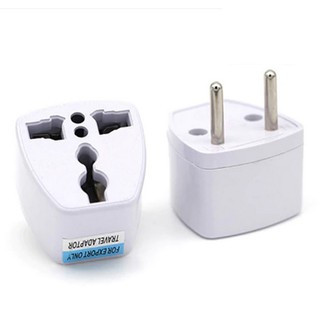 ปลั๊กต่อ 3 ขา เป็น 2 ขา ปลั๊กแปลง แบบขาแบน ไปเป็น ขากลม Travel Adaptor (Round Pin)