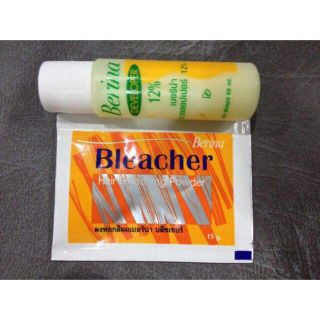 Berina Hair Bleaching Powder ผงฟอกสีผม เบอริน่า บลีชเชอร์ 1 ชุด : ขนาด15กรัม + Deverloper 12%