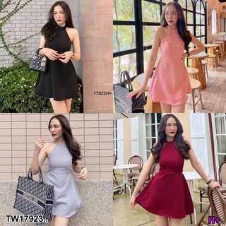 J17923 เดรส คอเต่า แขนกุด Turtleneck sleeveless dress