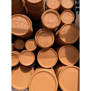 จานรองกระถางดินเผา ขนาด 5, 6, 7, 8, 9, 11 นิ้ว ผิวเรียบ สวย ราคาถูก Terracotta Plant Pot Saucer