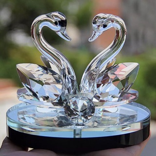 Creative Swan คริสตัลรูปแก้ว Paperweight เครื่องประดับคอลเลกชันตกแต่งห้องนั่งเล่นเดสก์ท็อปเครื่องประดับตกแต่งบ้าน