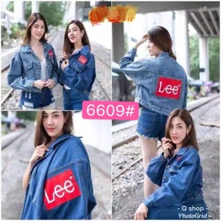 (พร้อมส่ง) jackets ยีนส์แขนยาว ปักLeeหน้าและหลัง