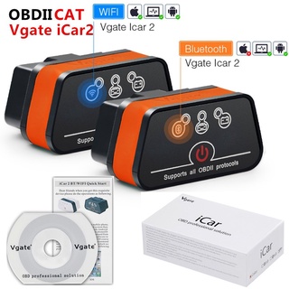 Elm327 vgate icar 2 elm327 เครื่องมือวิเคราะห์ wifi บลูทูธ obd2 สําหรับ ios iphone android icar2 wifi elm 327 obdii code reader