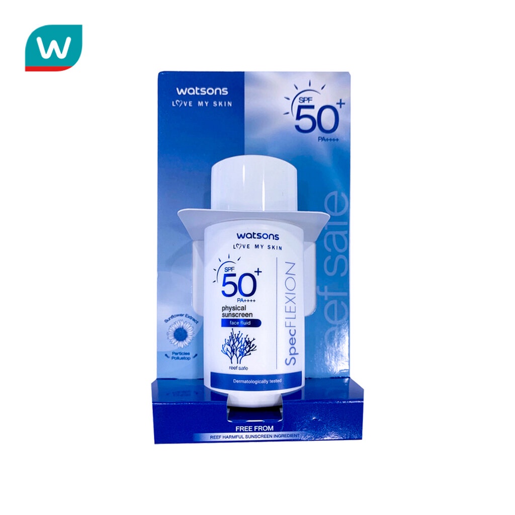 Watsons วัตสัน ฟิสิคอล ซันสกรีน เฟส ฟลูอิด เอสพีเอฟ 50+ พีเอ++++ 30มล