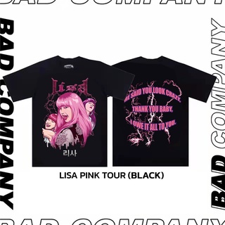 Street.Jung เสื้อทัวร์ Lisa Blackpink แบล๊คพิงค์ เสื้อยืด สกรีนลาย สตรีทแฟชั่น (BAD)