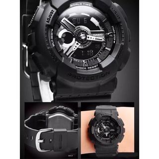 Casio Baby G นาฬิกาสายรัดเรซิ่นสีดำ BA-110BC-1A