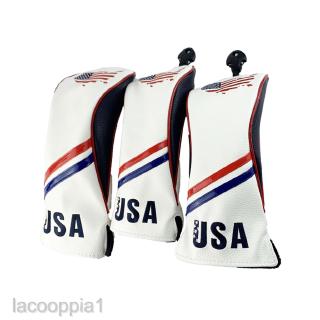 [LACOOPPIA1] 3x Golf Club Headcover 460cc Fairway Wood Driver USA Flag Head Cover Protector