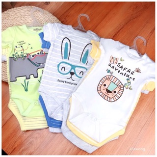 บอดี้สูทเด็ก set 3 pcs Cotton100% ลายสกรีนน่ารักมาก