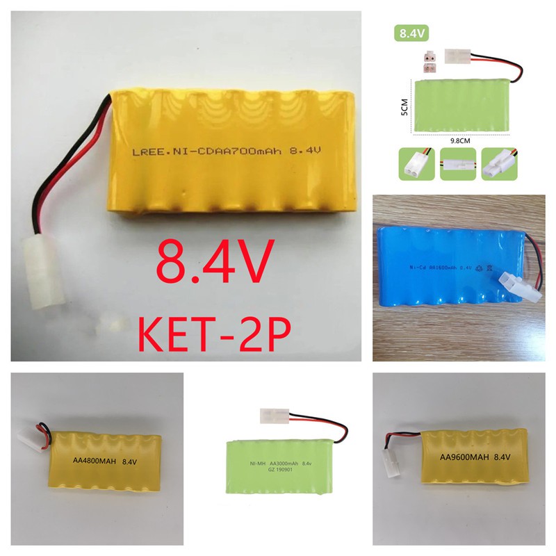 แบตเตอรี่ ถ่านชาร์จแบตเตอรถบังคับ8.4V แบบ2สายรุ่นปลั๊ก2ช่อง KET-2P
