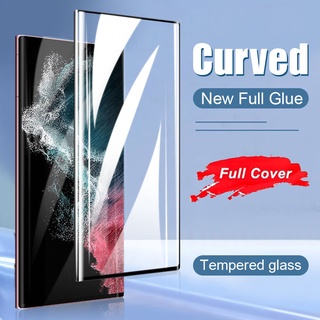 3D Full Cover Curved ฟิล์มกระจกแบบเต็มจอ Samsung Galaxy S22 S20 Ultra S10 S8 S9 Plus Note 8 9 10 20