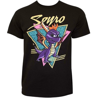 เสื้อยืดลําลอง แขนสั้น พิมพ์ลายโลโก้มังกร Spyro สไตล์ฮิปฮอป สําหรับผู้ชายS-5XL