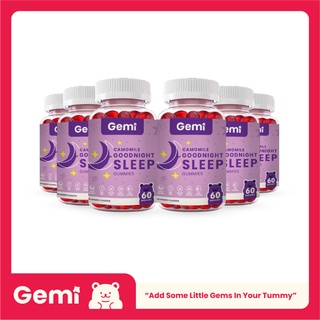 Gemi เจมมี่ กู๊ดไนท์สลีพกัมมี่ 6 กระปุก / Gemi Goodnight Sleep Gummy 6 bottles / GemiGummi